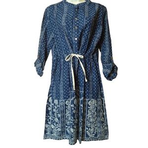 Anthropologie Meadow Rue Anila Women's Size 10 Roll Tab Sleeve Boho Dress NWT